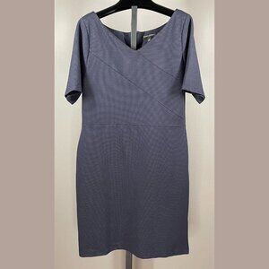 NEW Banana Republic Dress Womens 14 blue dot sheath pencil classic preppy